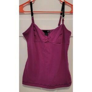Fox Women's Sleeveless Adjustable Tank Top Dark Pink Purple M Y2K Beachy Summer